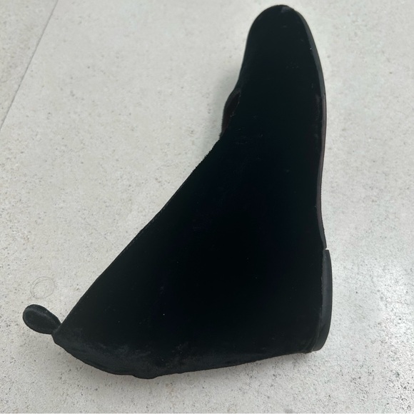 MM6 Martin Margiela Black Ostrich Embossed Velvet Wedge Shoes - Picture 4 of 12